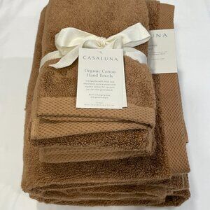 Casaluna Organic Hand & Bath Towel Set - Warm Brown. NWT!